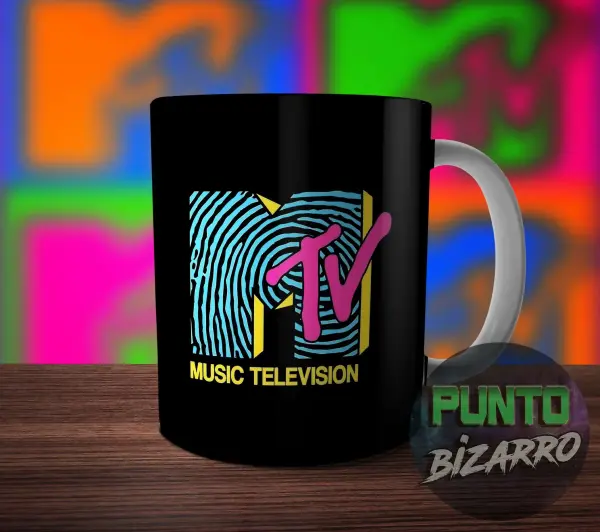 Taza de Cerámica MTV Music Television Logo Fingerprint