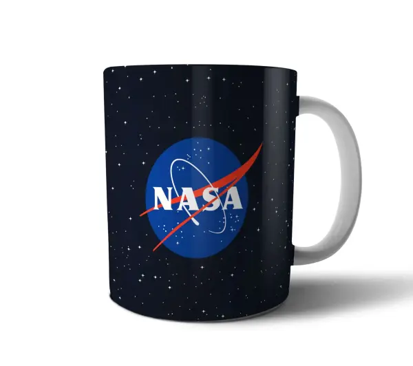 Taza de Cerámica NASA Logo Cielo Estrellado