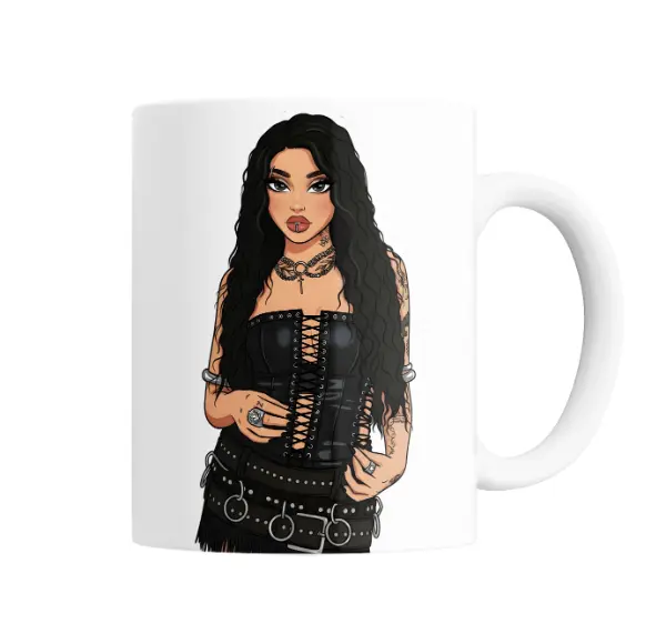 Taza de Cerámica Maria Becerra Look Rockero