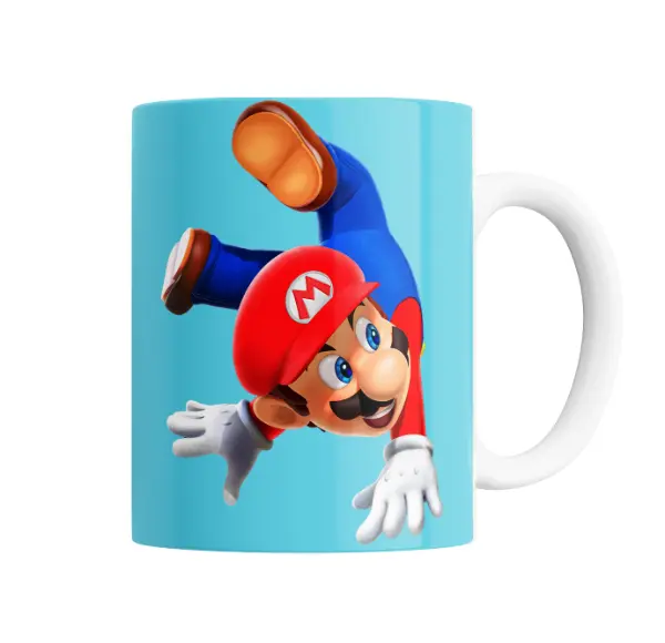 Taza de Cerámica Mario Bros Mario Haciendo Acrobacia