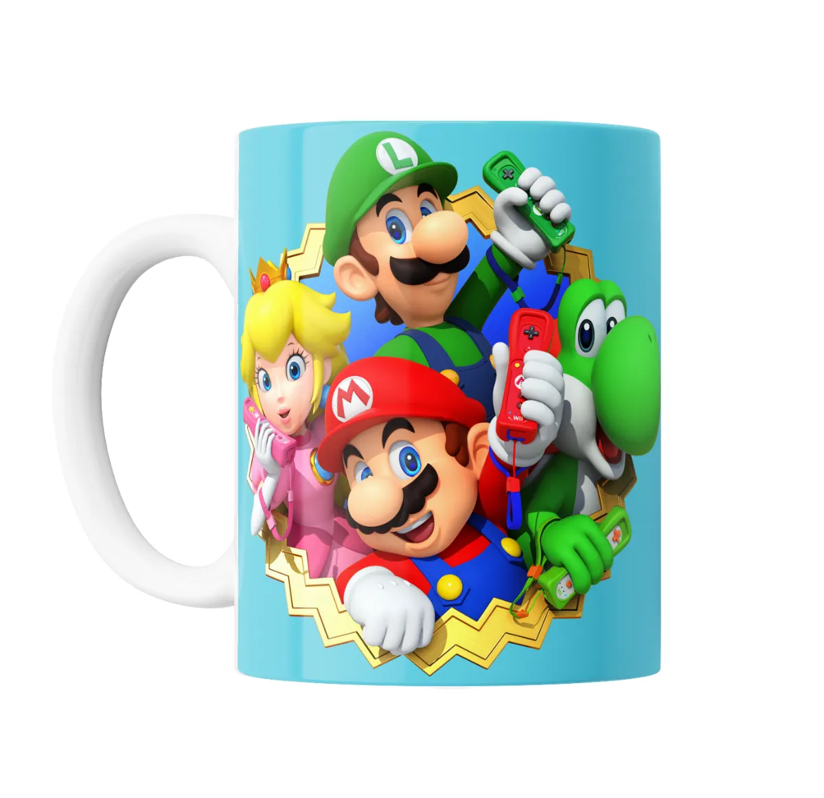 Taza de Cerámica Super Mario Bros Mario Luigi Peach Yoshi Wii - vista 2