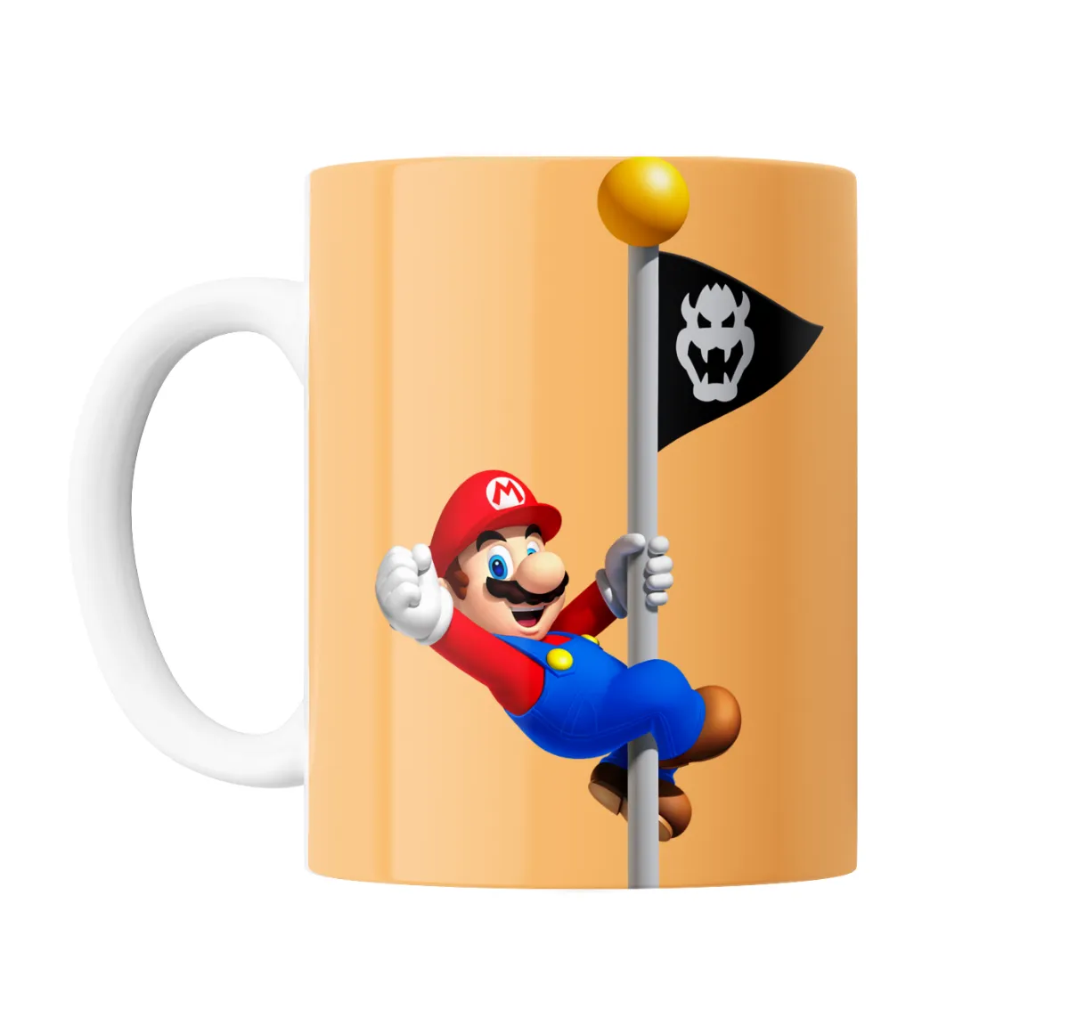 Taza de Cerámica Mario Bros Mario trepando el mástil del castillo - vista 2