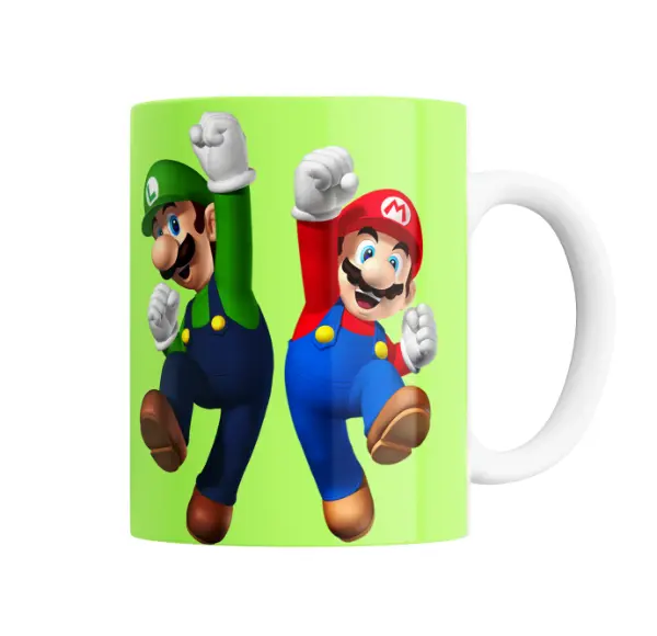 Taza de Cerámica Super Mario Bros Mario y Luigi