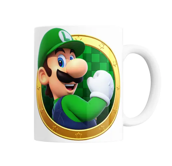 Taza de Cerámica Mario Bros Luigi Saludo