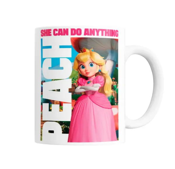 Taza de Cerámica Mario Bros Princesa Peach She Can Do Anything