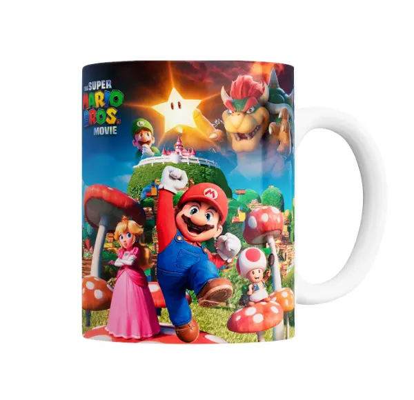 Taza de Cerámica Mario Bros Película Mario Peach Bowser Toad