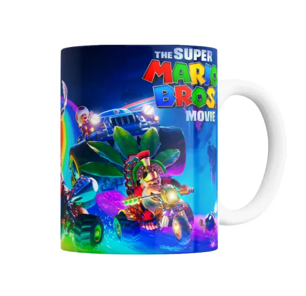 Taza de Cerámica Mario Bros Mario Kart Arcoíris