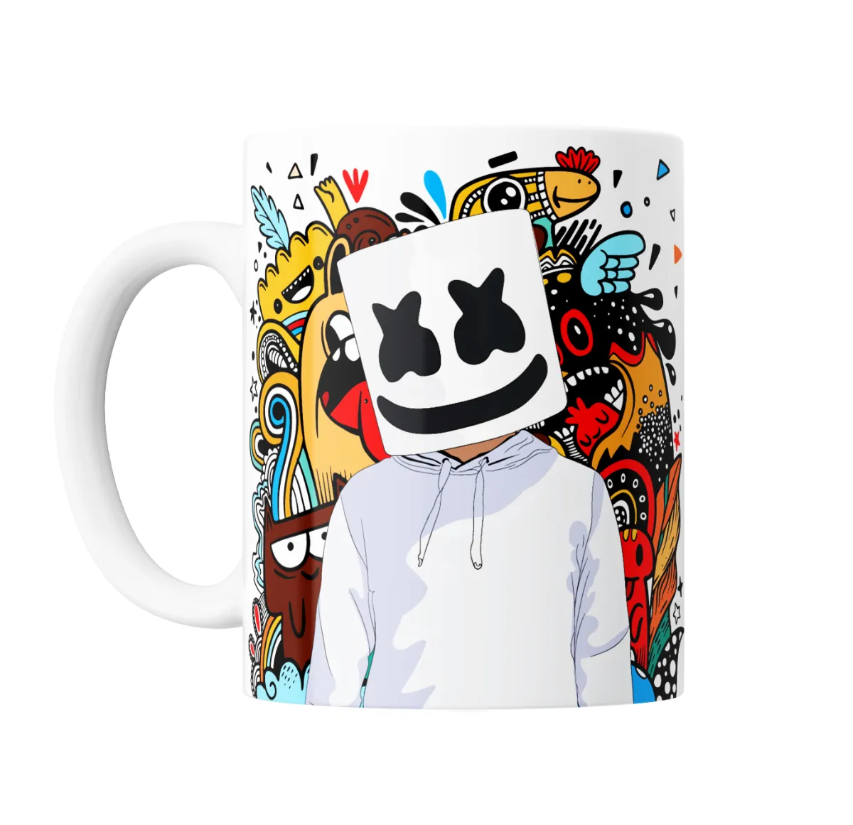 Taza de Cerámica Marshmello Mask Street Art - vista 2