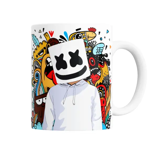 Taza de Cerámica Marshmello Mask Street Art