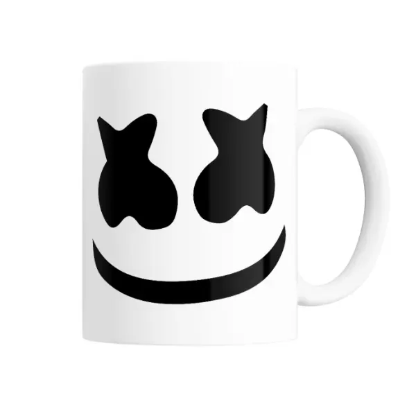 Taza de Cerámica Marshmello Mascara Sonriente