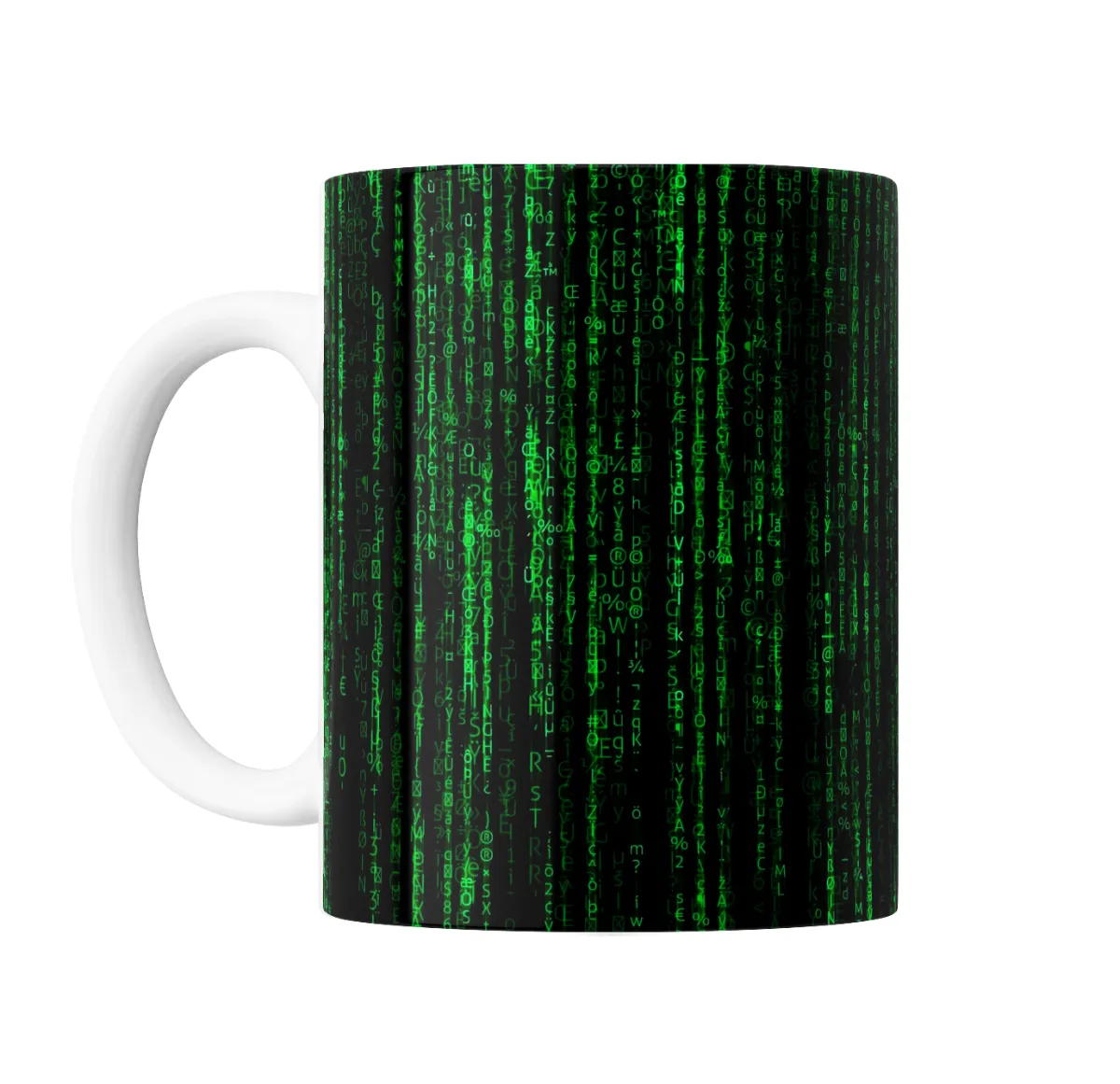 Taza de Cerámica Matrix Lluvia de Código Verde - vista 2