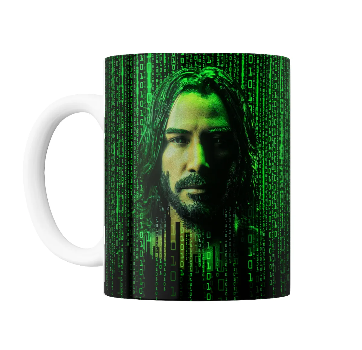 Taza de Cerámica Matrix Neo Lluvia Digital - vista 2