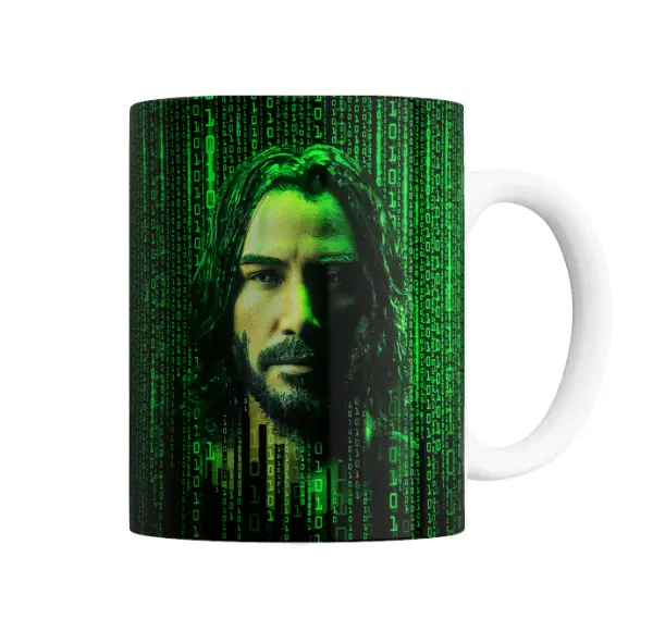 Taza de Cerámica Matrix Neo Lluvia Digital
