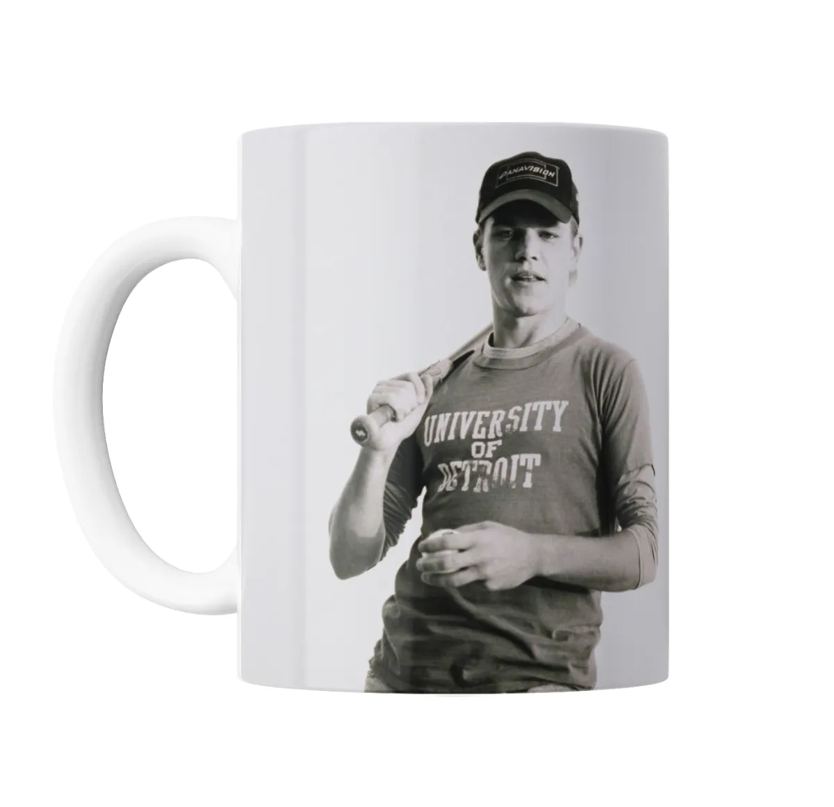 Taza de Cerámica Matt Damon con Bate y Gorra - vista 2