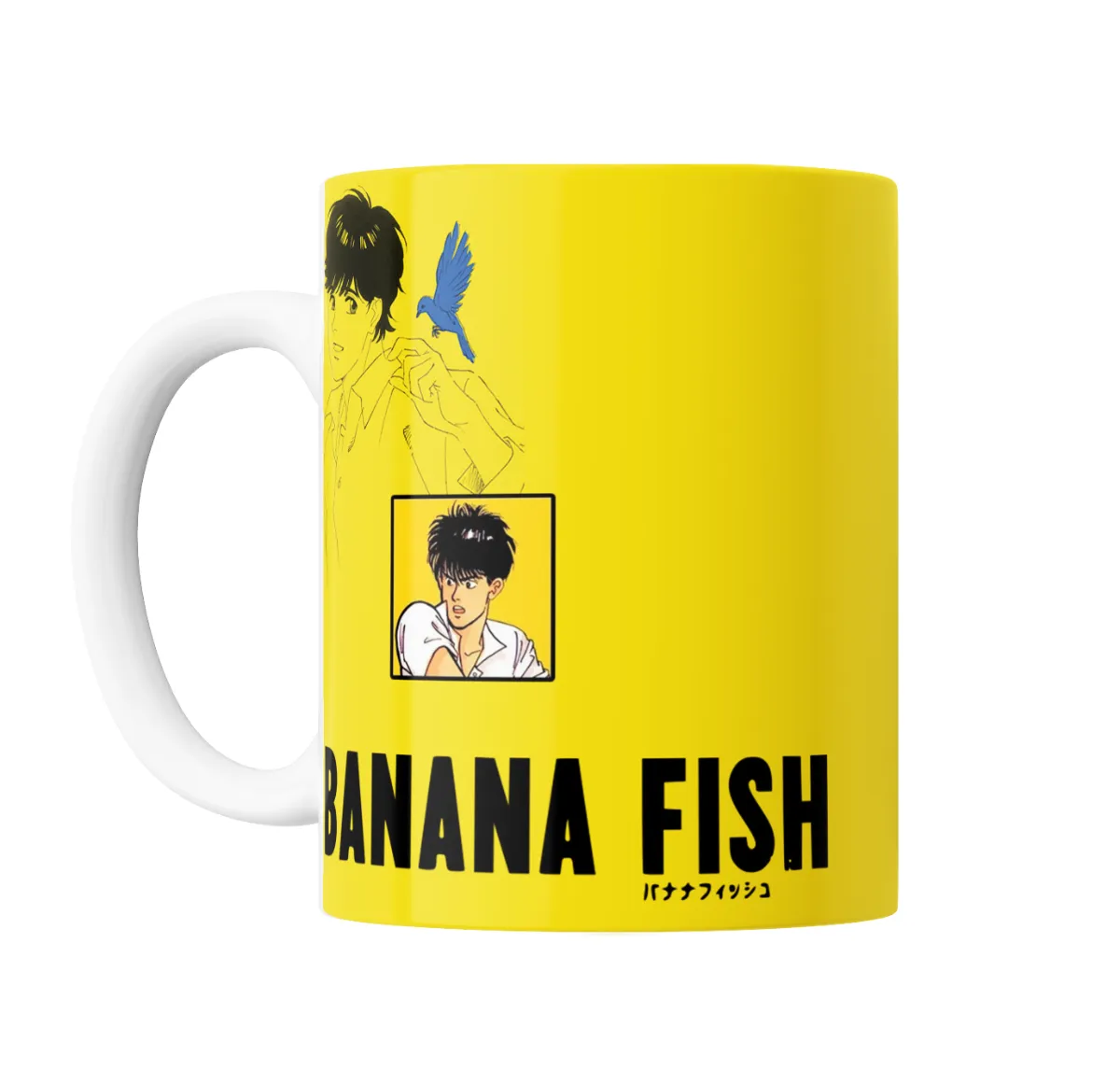 Taza de Cerámica Banana Fish Eiji y Pájaro Azul - vista 2