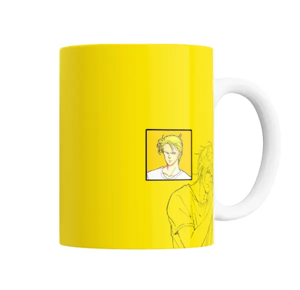 Taza de Cerámica Banana Fish Eiji y Pájaro Azul