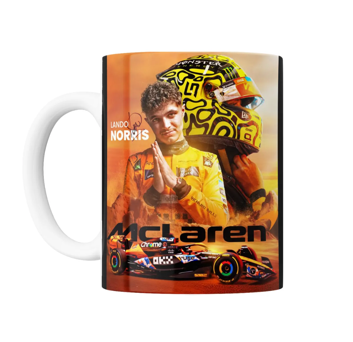 Taza de Cerámica McLaren Lando Norris Casco Amarillo - vista 2