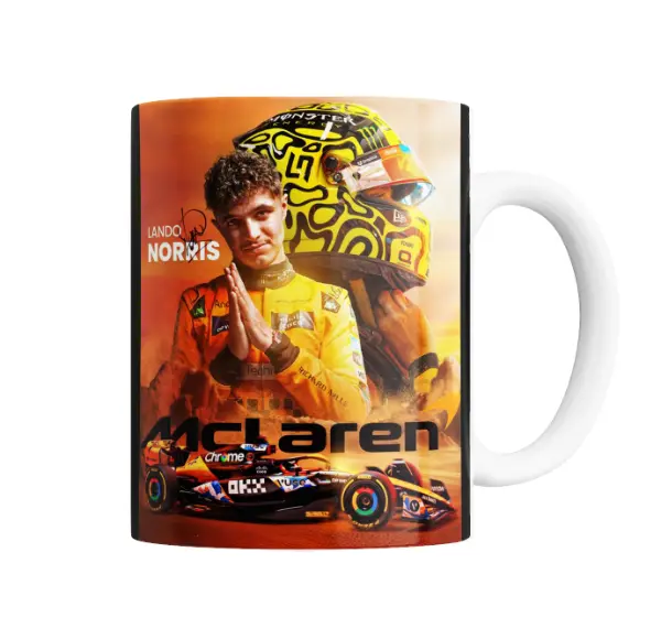 Taza de Cerámica McLaren Lando Norris Casco Amarillo