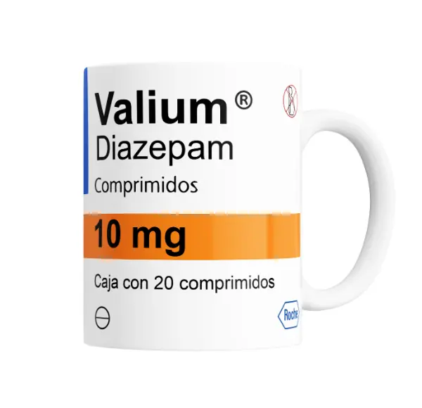 Taza de Cerámica Valium Diazepam 10 mg Caja Comprimidos