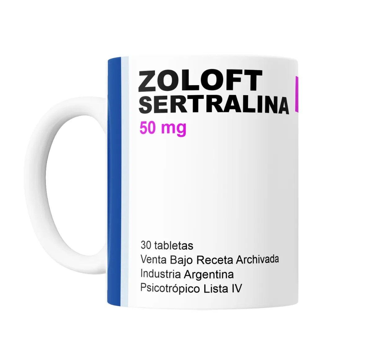 Taza de Cerámica Zoloft Sertralina 50 mg Caja de Medicamento - vista 2