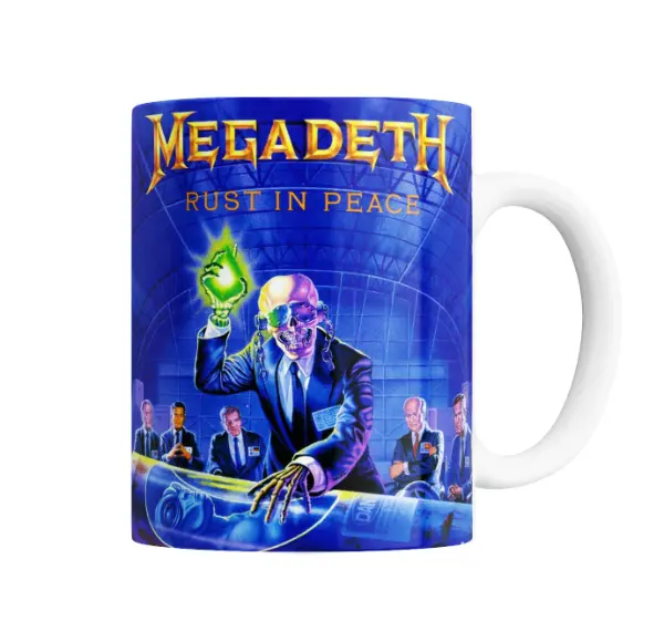 Taza de Cerámica Megadeth Rust in Peace Esqueleto