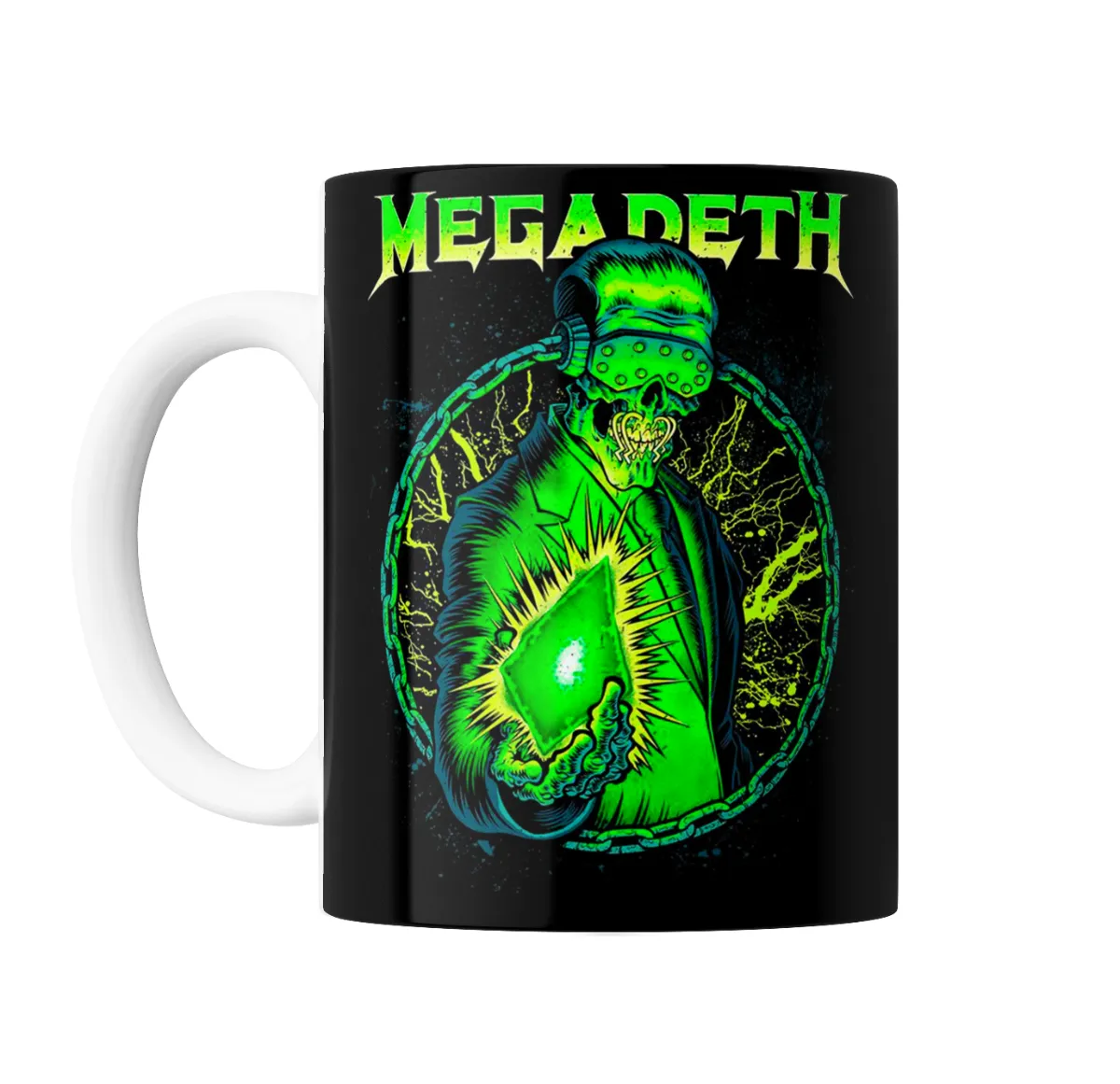 Taza de Cerámica Megadeth Esqueleto Electrico Verde - vista 2