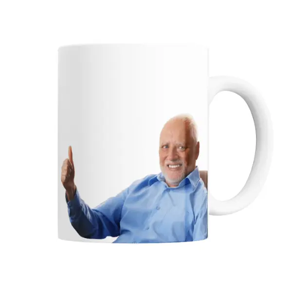 Taza de Cerámica Hide the Pain Harold Pulgar Arriba