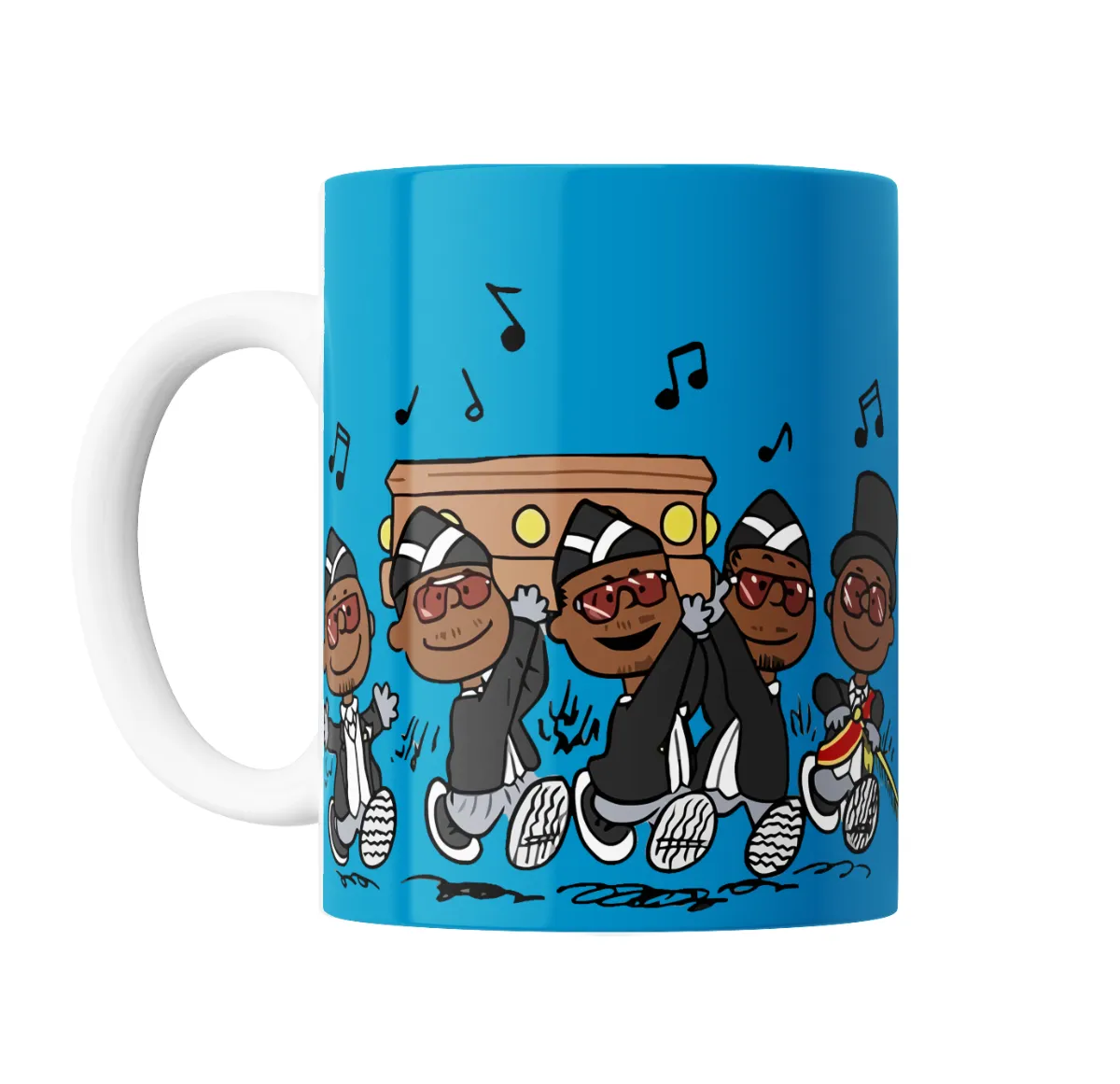 Taza de Cerámica Coffin Dance Bailarines con Ataúd - vista 2