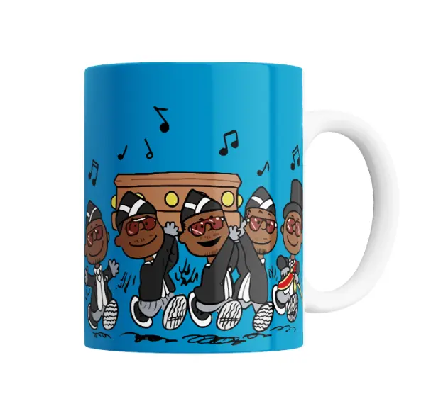 Taza de Cerámica Coffin Dance Bailarines con Ataúd
