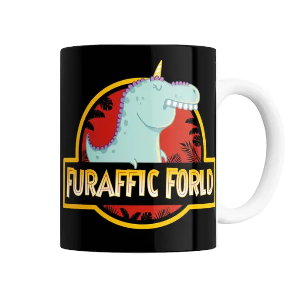Taza de Cerámica Dinosaurio Unicornio Furaffic Forld