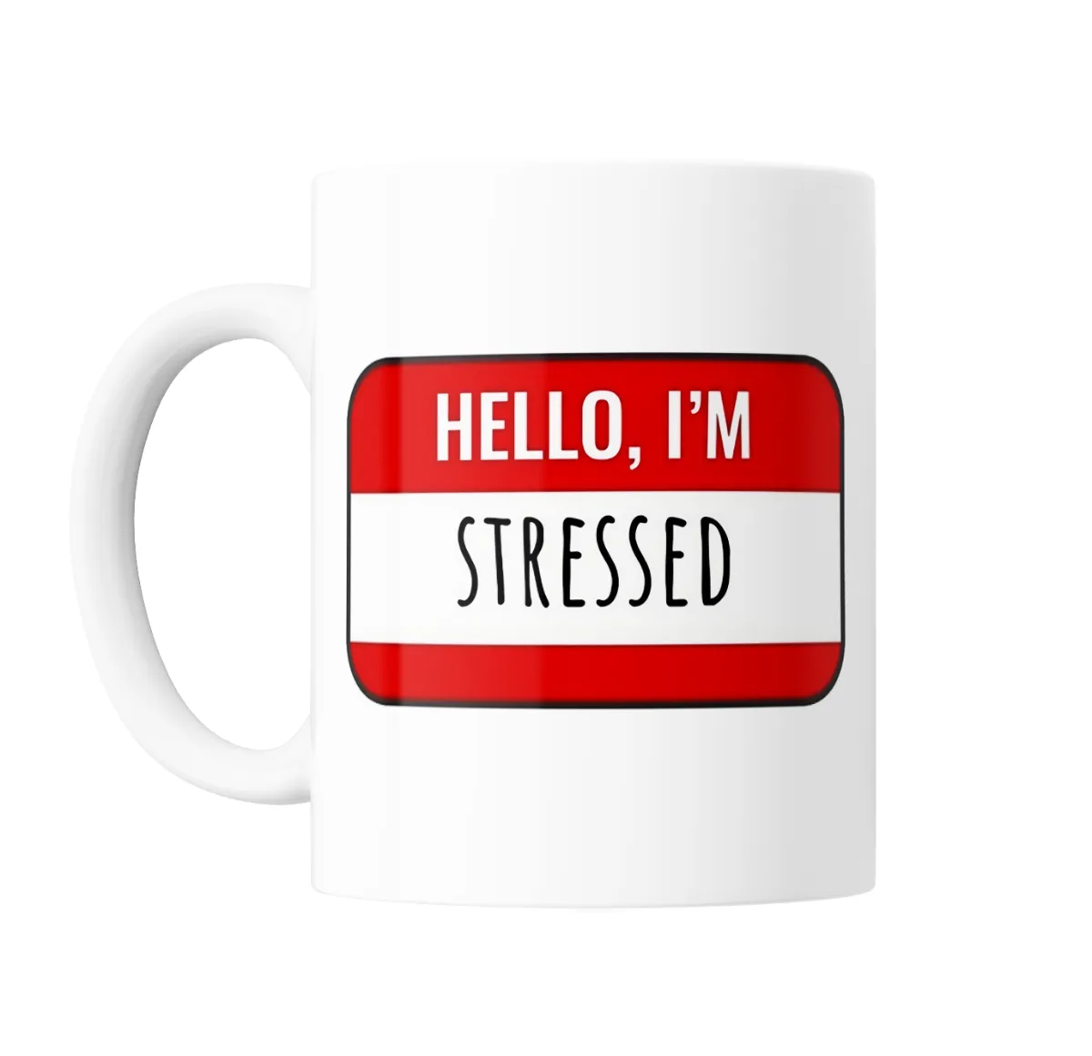 Taza de Cerámica Hello I'm Stressed Meme - vista 2