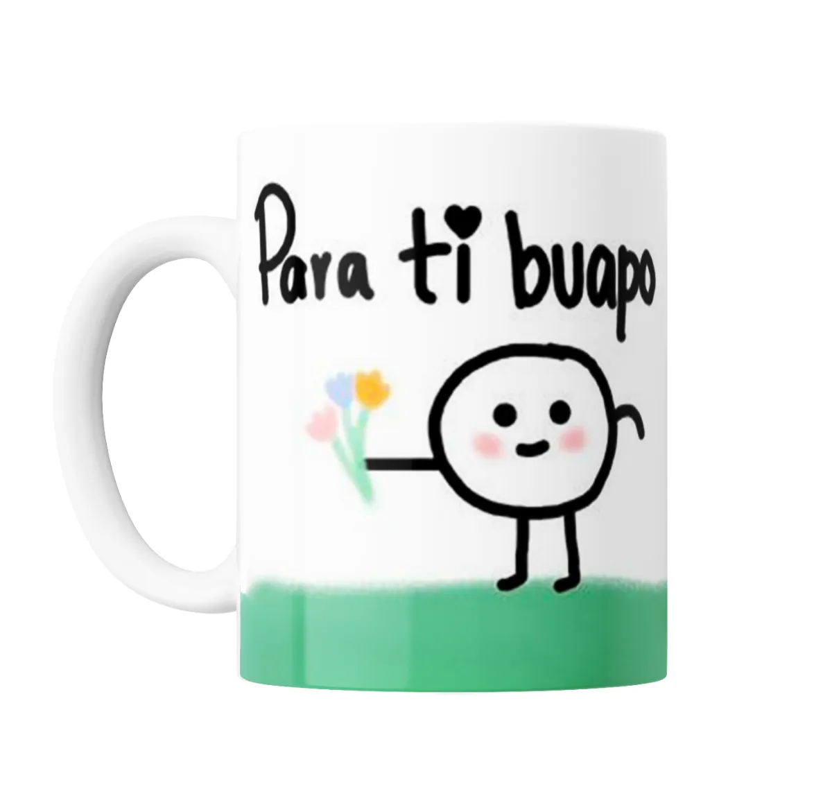 Taza de Cerámica Para ti buapo Meme con flores - vista 2
