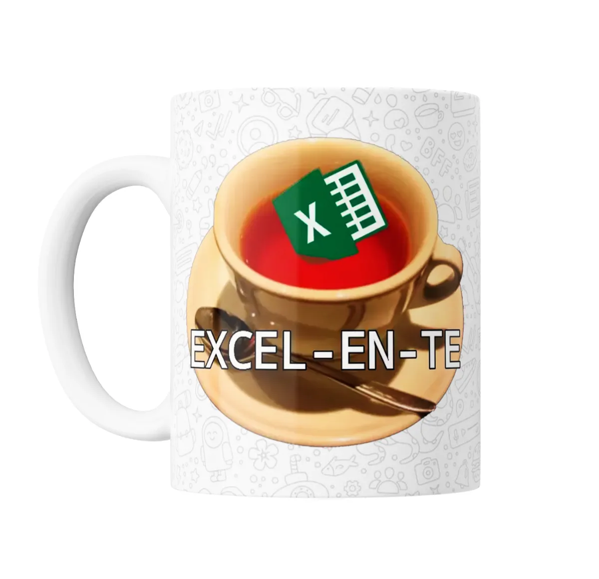 Taza de Cerámica Meme Excel-en-te Taza de café con planilla Excel - vista 2