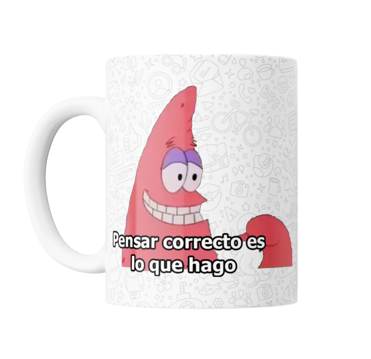 Taza de Cerámica Bob Esponja Patrick Pensar correcto es lo que hago - vista 2