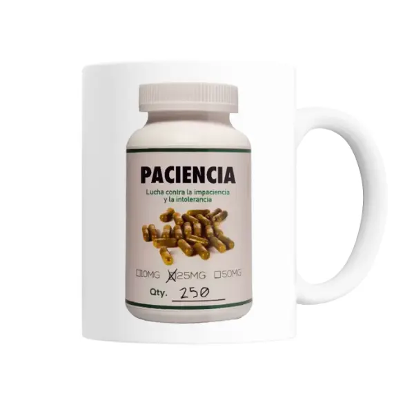 Taza de Cerámica Frasco de Paciencia 250 Cápsulas