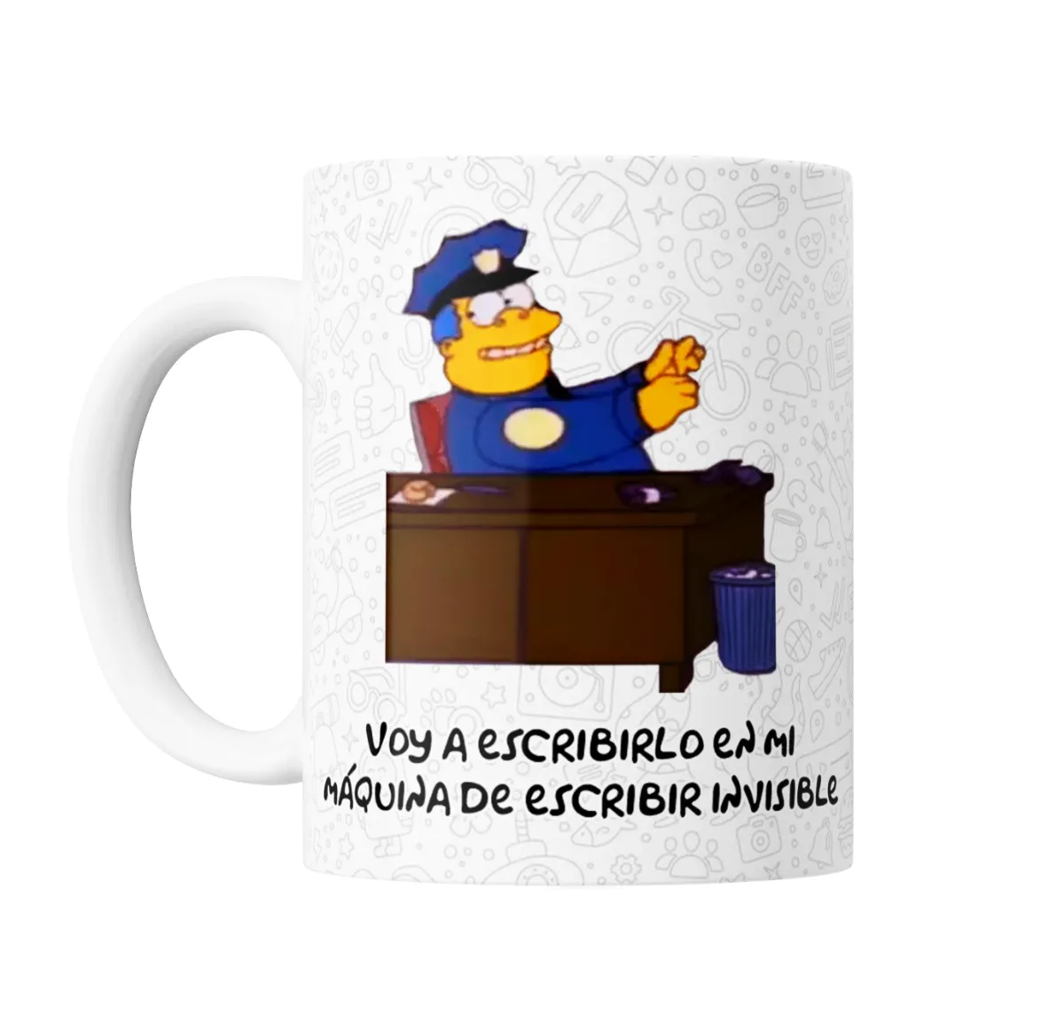 Taza de Cerámica Los Simpsons Wiggum Máquina de Escribir Invisible - vista 2