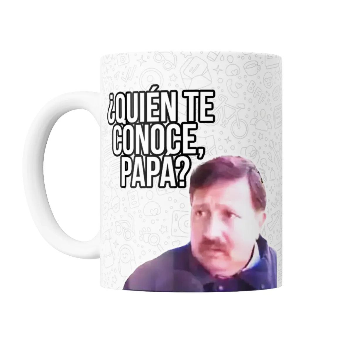 Taza de Cerámica Meme ¿Quién te conoce, papá? - vista 2