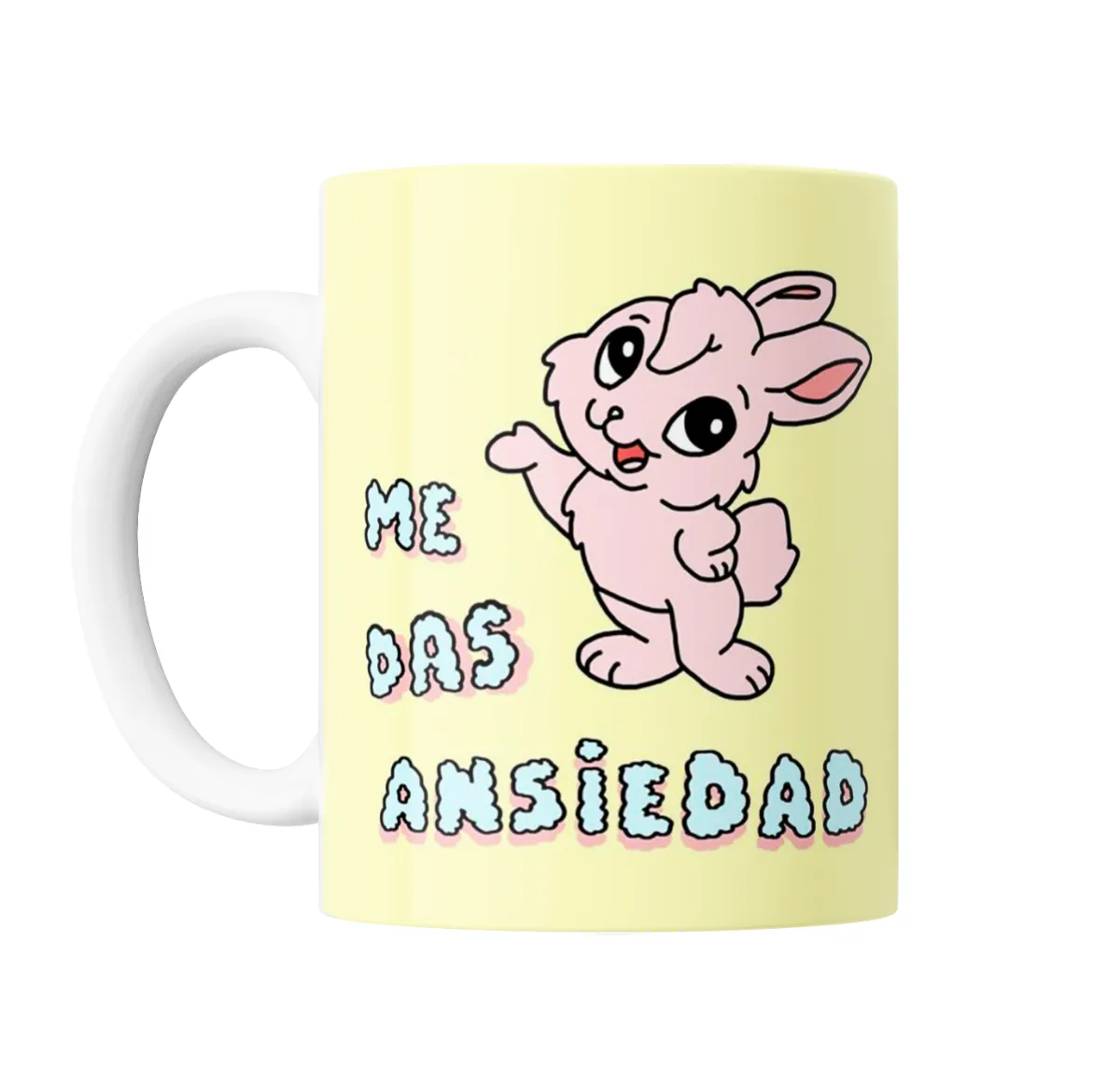 Taza de Cerámica Me das ansiedad Conejo Rosa - vista 2