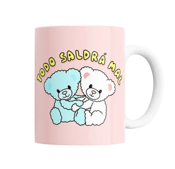 Taza de Cerámica Todo Saldrá Mal Ositos Abrazados