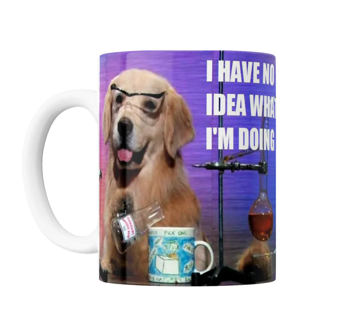 Taza de Cerámica Golden Retriever Científico I Have No Idea What I'm Doing - vista 2
