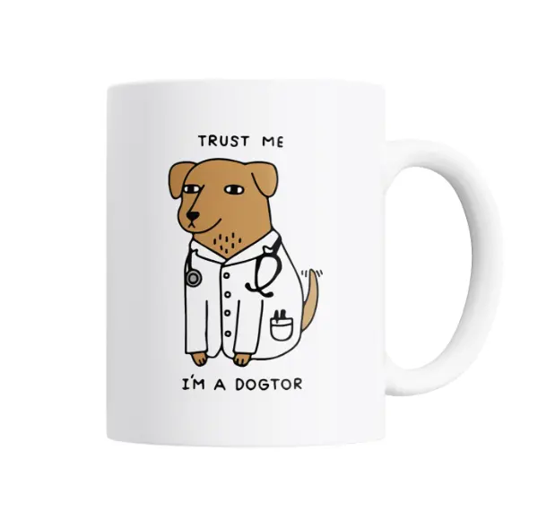 Taza de Cerámica Dogtor Perro Médico Trust Me