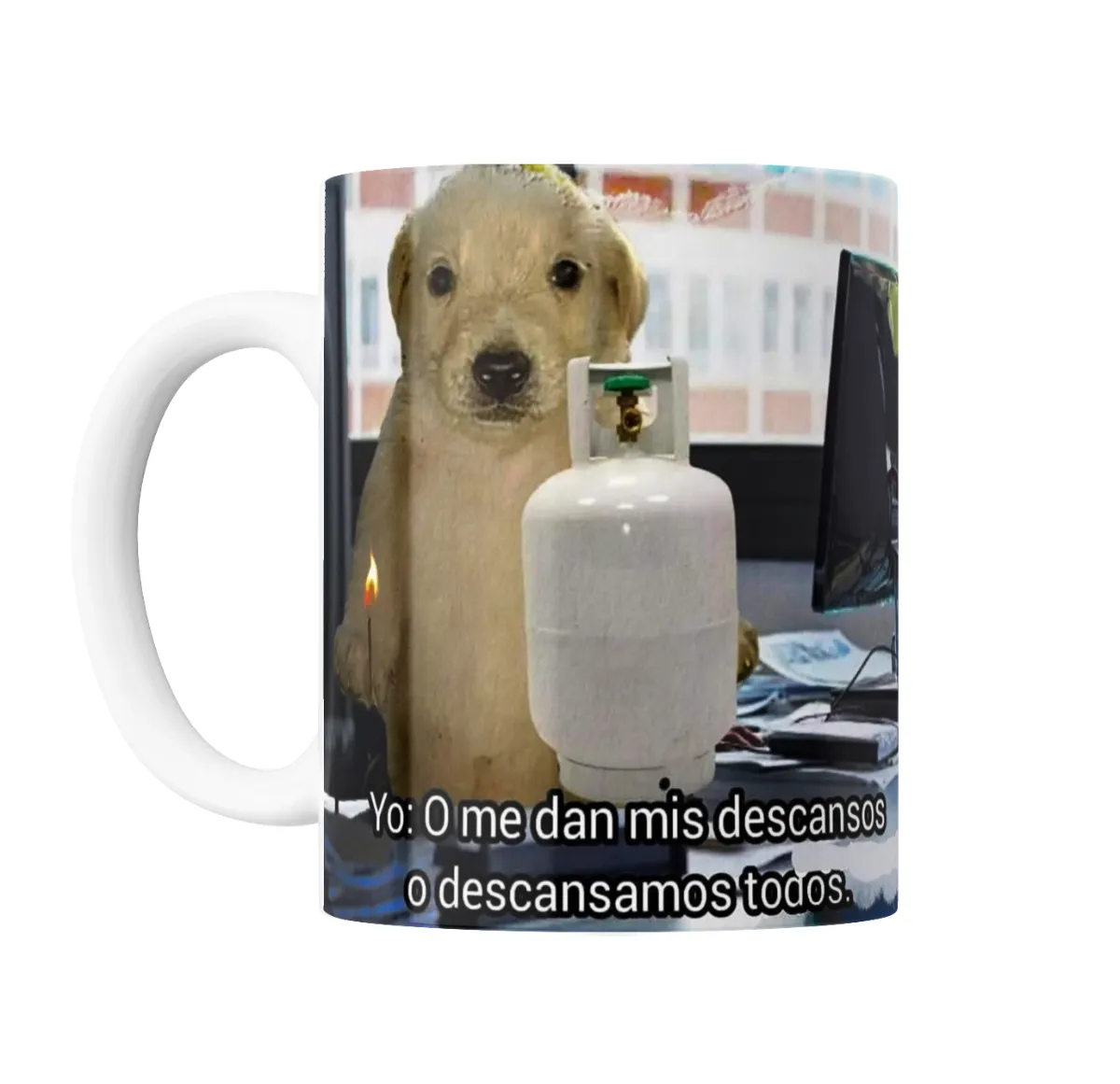 Taza de Cerámica Perro Meme Descansos o Descansamos Todos - vista 2