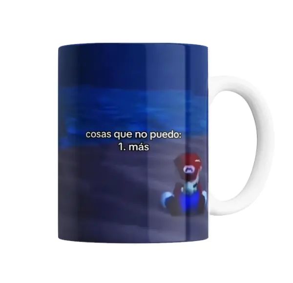 Taza de Cerámica Super Mario Cosas que no puedo: 1. más