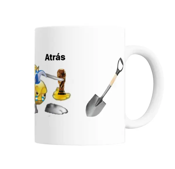 Taza de Cerámica Meme Argentina Trofeo del Mundial y Pala