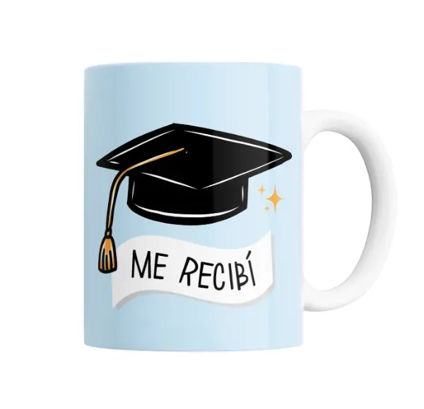 Taza de Cerámica Me Recibí Birrete de Graduación