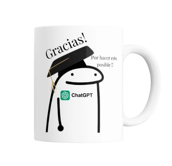 Taza de Cerámica Flork Graduado Gracias ChatGPT