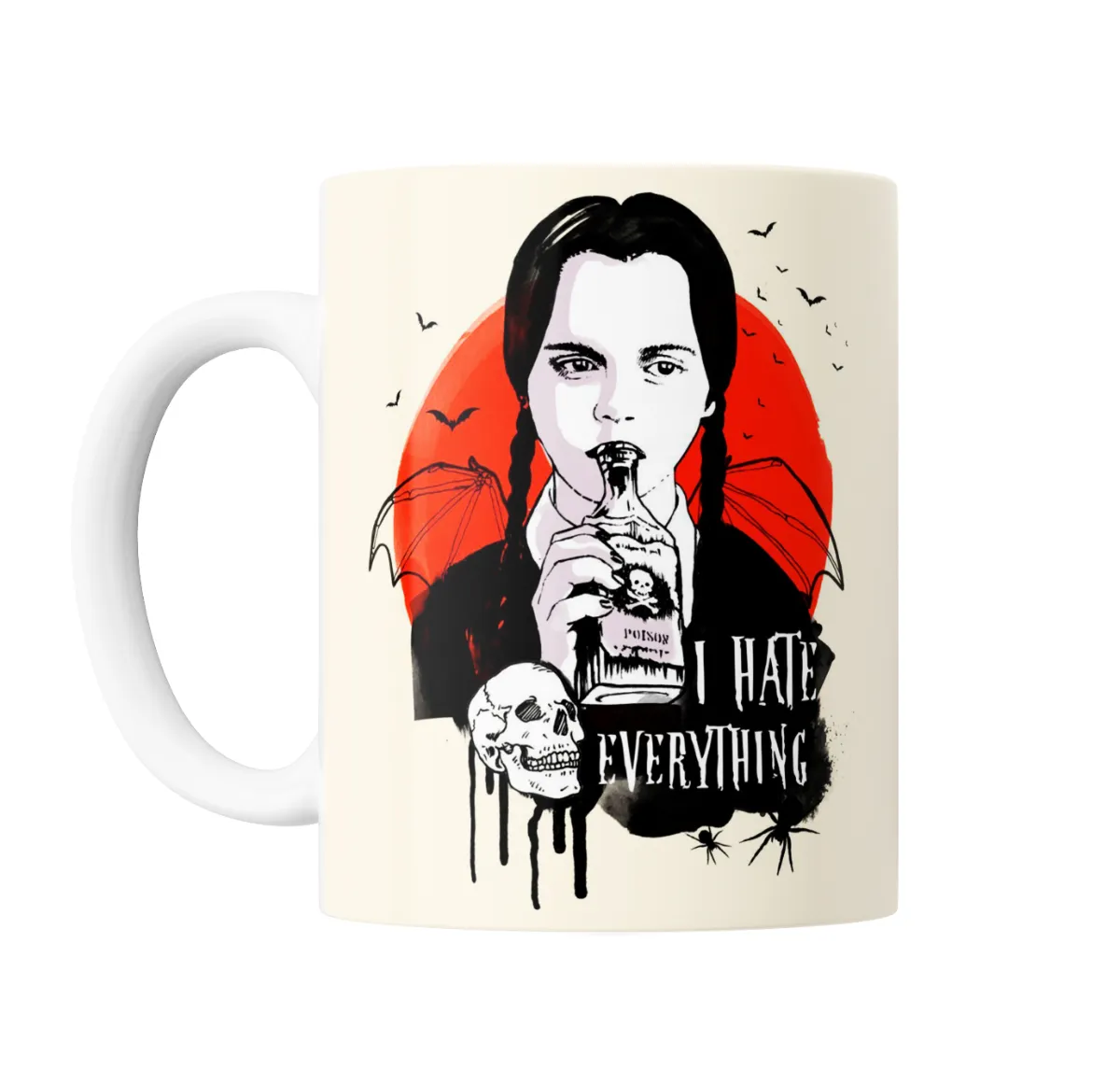Taza de Cerámica Merlina I Hate Everything - vista 2