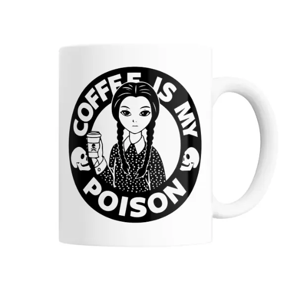 Taza de Cerámica Merlina Coffee Is My Poison