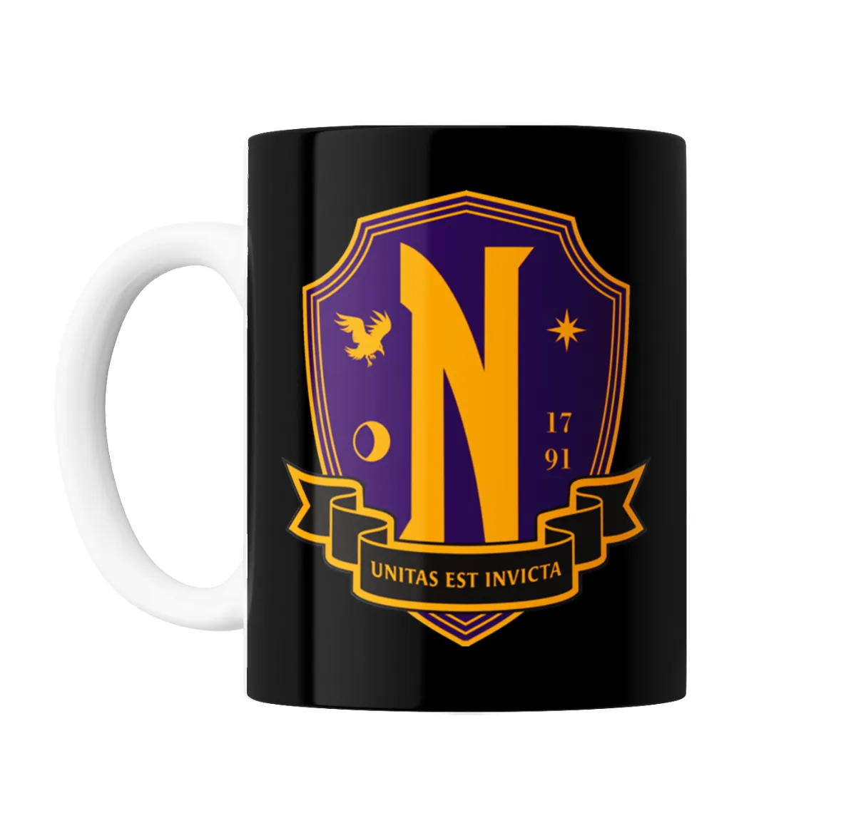 Taza de Cerámica Merlina Escudo Nevermore Academy - vista 2