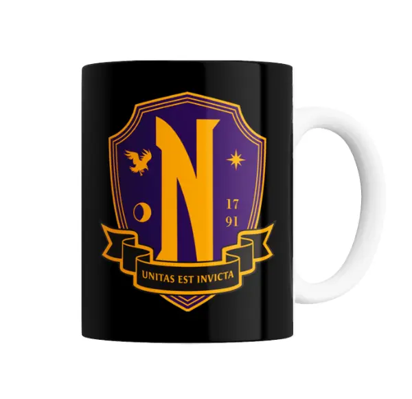 Taza de Cerámica Merlina Escudo Nevermore Academy